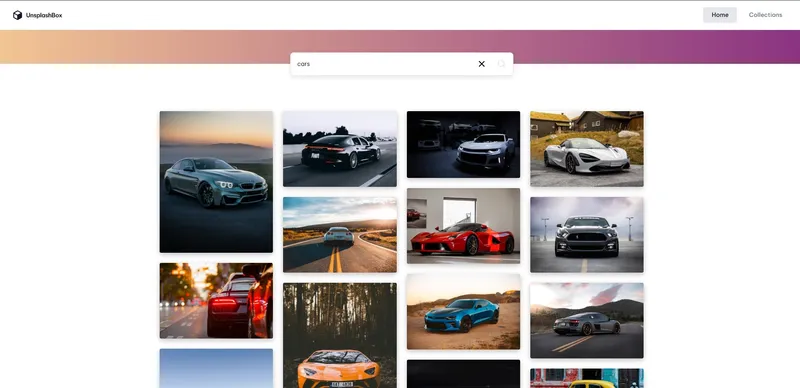 Скриншот интерфейса Unsplash Collection